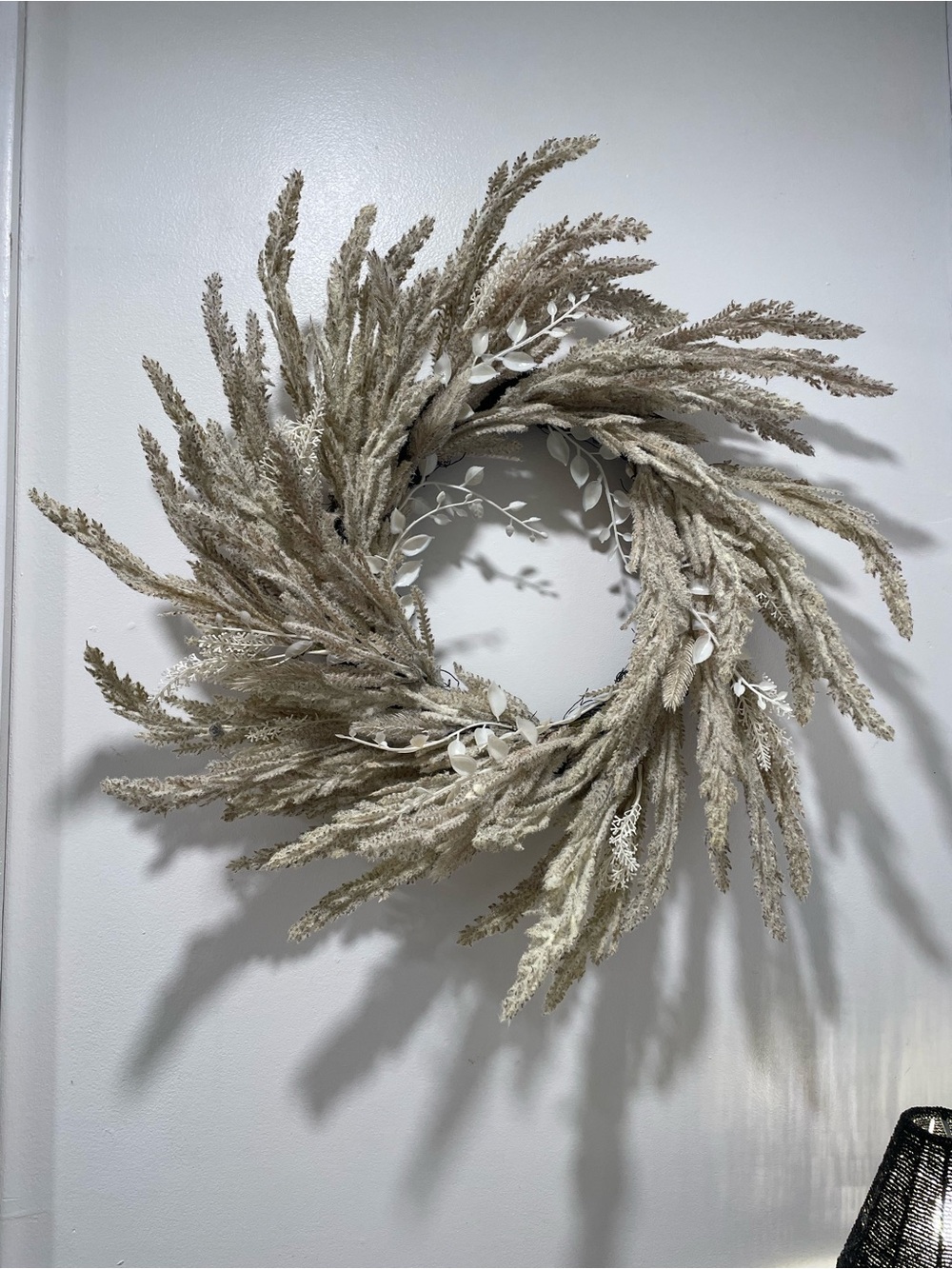 NEW! Neutral Beige Pampas Grass Wreath - Decorative Home Accent